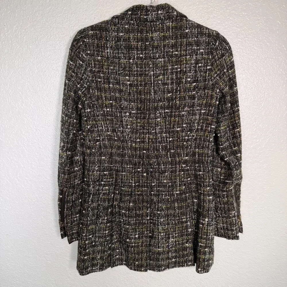 Etcetera Jacket Womens 4 Metallic Tweed Coat Academia Preppy Zipper Detail - Picture 2 of 13